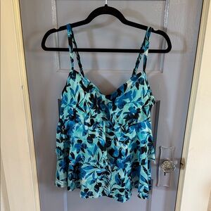 Christina Blue Floral Camisole Top